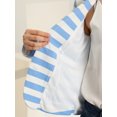 thumbnail image 5 of INSPIRE CHIC Blazer à Rayures pour Femme à Revers Cranté, Manches Longues, Boutonné, Bleu Pâle, m, 5 of 5