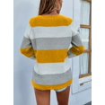 thumbnail image 2 of Tralilbee Women Long Sleeve Crew Neck Pullovers Stitching Color Loose Knitted Sweaters, 2 of 6