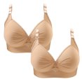 thumbnail image 2 of Timegard 2pc Bras for Women No Underwire Plus Size Adjustable Strap Ruched Comfort Everyday Bralette, 2 of 6