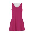 thumbnail image 3 of Timegard Robes pour Femmes Col en V Été Décontracté Robes T-Shirt Sortie de Plage Robe Débardeur avec Poches, 3 of 5