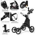 thumbnail image 2 of Goplus Chariot de Golf Pliant à 4 Roues avec Sac, Tableau d'Affichage, Poignée Ajustable, Gris, 2 of 10