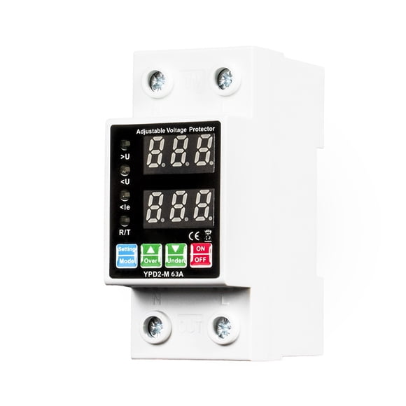 Riwcyla Dual Displays Self,reset Protector Overvoltage Undervoltage Current Adjustable Circuit Breaker Automatic Reclosure Switch