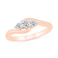 thumbnail image 1 of DGOLD Bague Classique à 3 Pierres en Or Rose 10 Kt avec Diamant Blanc Rond (1/4 cttw), 1 of 3