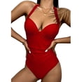 thumbnail image 1 of Birdeem Maillot de Bain Femme Aguichant Uni Taille Haute, 1 of 7