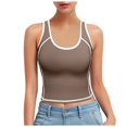 thumbnail image 1 of Débardeur Court Sans Manches à Col Montant pour Femme, Ajusté, Style Sport, Cloud Pro, Bonnets Fixes, Col Rond, Effet Éclat, Non pour la Course, 1 of 6