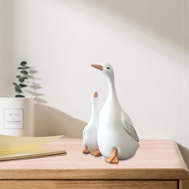 Canetons Blancs Réalistes Sculpture pour Intérieur Maison Bureau et Table Figurine en Résine Réaliste Ornement pour Collectionneurs et Décoration Intérieure