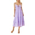 thumbnail image 1 of Kmbangi Robe Midi Cami d'Été pour Femmes Couleur Unie Bretelles Spaghetti Dos Nu Tie-Up Partie Beach A-line Robe, 1 of 9