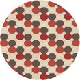 thumbnail image 1 of Ahgly Company Machine Washable Indoor Round Transitional Fire Brick Red Area Rugs, 5' Round, 1 of 7