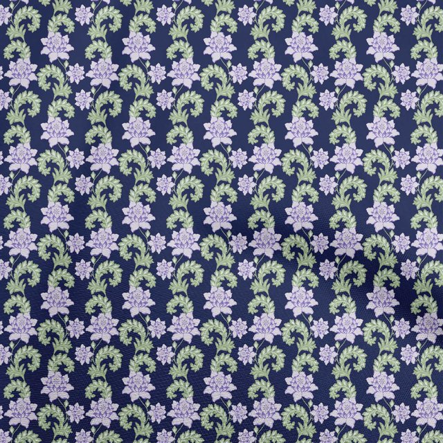 oneOone Viscose Jersey Blue Fabric Florals Craft Projects Decor Fabric Printed By The Yard 60 Inch Wide