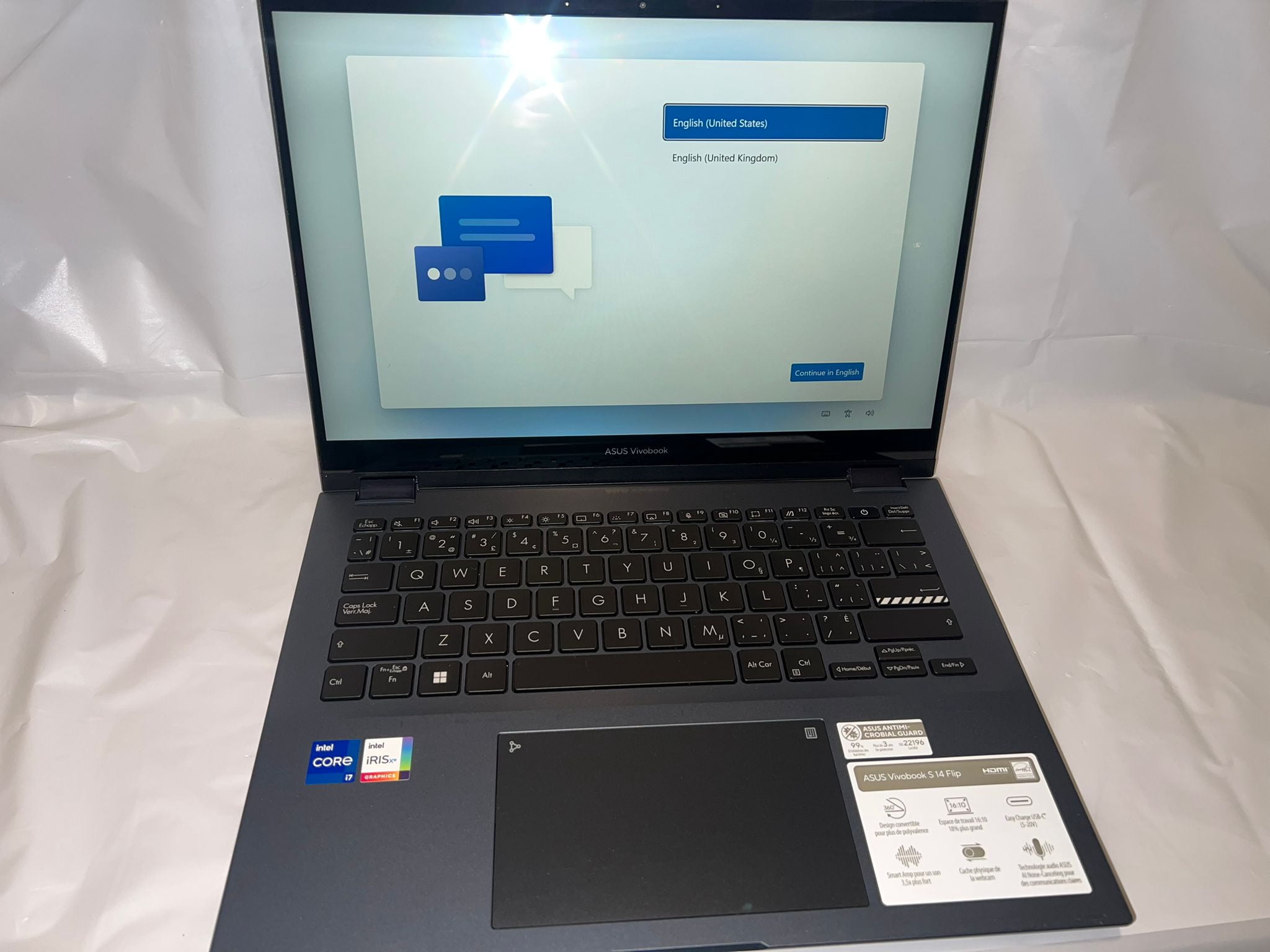 ASUS VivoBook S 14 Flip 14” Touchscreen Laptop – Intel i7-13700H 16GB RAM 1TB SSD (Quiet Blue)