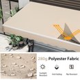 thumbnail image 4 of Gymax 10 x 8.2 ft Outdoor Patio Retractable Awning Polyester Sunshade Cover w/ Manual Crank Handle Deck Beige, 4 of 10