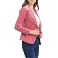thumbnail image 4 of INSPIRE CHIC Tenue Blazer en Velours pour Femme Couleur Unie Col Châle un Bouton Veste de Tailleur pour le Travail TG Rose, 4 of 7