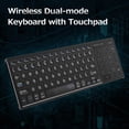 thumbnail image 3 of FlyFlise Clavier Sans Fil à Double Mode Connexion Sans Fil 2,4 G/Bluetooth Conception Ergonomique Effet Rétroéclairage 7 Couleurs avec Pavé Tactile Grand, 3 of 8