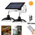 thumbnail image 1 of Solar Pendant Lamp Outdoor/indoor 3m Cable Solar Powered Hanging Shed Lights With Remote Control For-colortwo Light White, 1 of 5