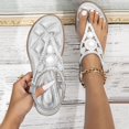 thumbnail image 2 of Kcodviy Bohemian Sandals Beach Sandals Closed Toe Sandals Women Flip Flops Thong Sandals Foam Sandals for Women for Women Rhinestone Slingback Rope Sandals for Women Flat Sandals, 2 of 6
