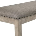 thumbnail image 4 of Pemberly Row Contemporary Wood and Fabric Bench in Brownish Gray, 4 of 6