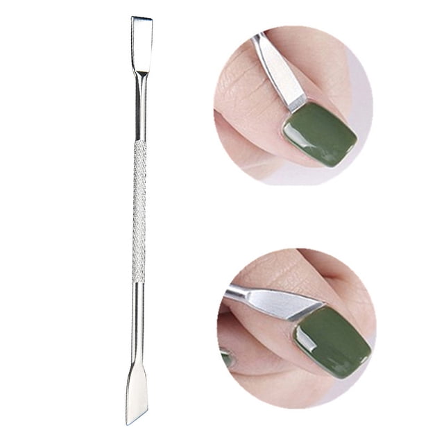Daisyyozoid Wholesale Nail Pusher Forceps Double Stainless Remover Manicure Nail Cleaner Tools