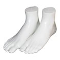 thumbnail image 2 of PVC Mannequin Adult Feet Ankle Bracelet Foot Left and display foot model Right for Toe Rings White, 2 of 9