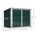 thumbnail image 3 of Outsunny Outdoor Steel Storage Shed Garbage Can Organizer Green, 3 of 10