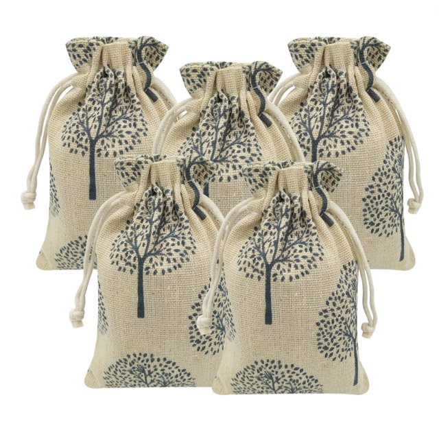 20 Pcs Burlap Bags with Drawstring, 3.9" X 5.3" Wedding Party Gift Bags Jewellery Bags (Tree)