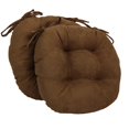 thumbnail image 1 of 16-inch Solid Micro Suede Round Tufted Chair Cushions (Set of 2), 1 of 1