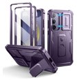 thumbnail image 1 of Dexnor for Samsung Galaxy S24 Plus Case with Built-in Slide Camera Cover & Screen Protector & Kickstand, Shockproof Rugged Case Full-Body Bumper Protective Cover for Galaxy S24 Plus 2024, Purple, 1 of 7