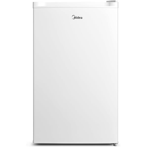 Midea 3.0 Cu. Ft. Upright Mini Freezer with Lock, 42 dB Quiet, Energy Efficient R600A, Reversible Door for Apartment, Kitchen, Garage & Cottage – White