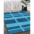 thumbnail image 3 of Ahgly Company Tapis d'Intérieur Lavable en Machine Carré Bleu Transitionnel, 4 Pieds Carré, 3 of 7