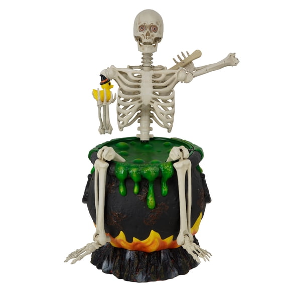 Skeleton Bathing in Cauldron Halloween Animatronics, 43-inches, by Way to Celebrate