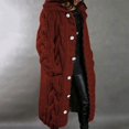 thumbnail image 2 of Sweater Cardigan for Women Solid Color Cardigan Coat Hooded Open Front Cardigan Cable Knit Sweaters Chunky Sweater Coats Women Sweaters Clearance Cheap, 2 of 6