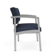 thumbnail image 4 of Lenox Chaise Bariatrique d'Attente de Réception en Acier / Acier Argenté / Bleu / Bleu, 4 of 5