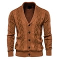 thumbnail image 1 of CEHVOM Men's Sweater Cardigan Solid Color Lapel Long-Sleeved Knitted Jacket, 1 of 4