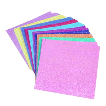 LOLIPPYY 100Pcs Glitter Construction Paper Assorted Color for School Projects and Giving Pearlescent Design