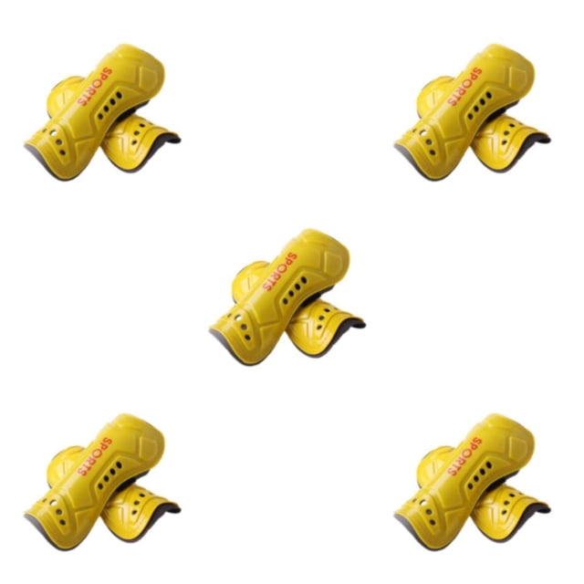 Baohd Protection de Mollet de Construction Durable pour l'Entraînement de Football Adulte Réglable Jambes de Protection Manches Enfant Jaune 5Set