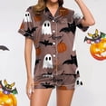 thumbnail image 2 of GDREDA Vêtements de Nuit Légers pour Femmes Dames pyjamas Décontractés Imprimés et Ensemble de Shorts Ensembles de Pyjama pour Femmes pyjamas Café,S, 2 of 6