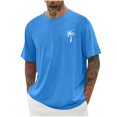 thumbnail image 1 of T-shirts pour Hommes Imprimés Palmier Graphiques T-Shirts Décontractés Été Plage Hawaïenne Manches Courtes Col Rond, 1 of 4