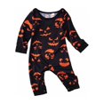 thumbnail image 3 of TIMIFIS Pyjamas d'Halloween Assortis pour la Famille Ensembles Assortis 2 Pcs Pyjamas d'Halloween Phosphorescents Pyjama Tenue de Nuit Combinaison Toile d'Araignée Fantômes Citrouille Squelette Arbre Pyjama Haut et Pantalon Tenue Vêtements de Maison Pyjamas 12-18 Mois, 3 of 4