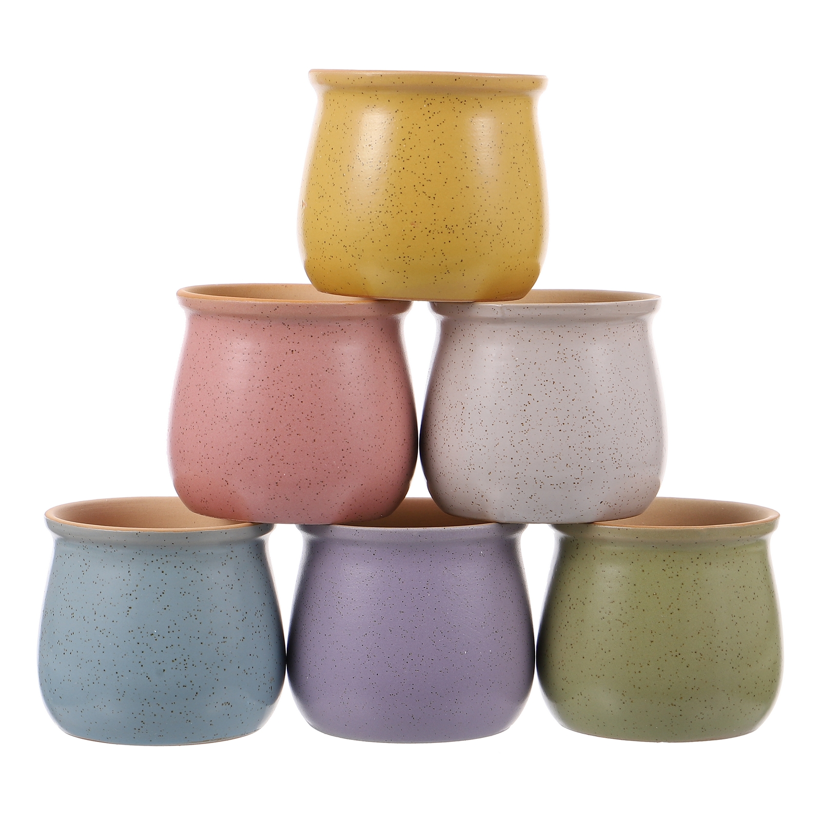 6Pcs Ceramic Succulent Pots Breathable Flower Pot Cactus Planters Clay Pots
