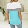 thumbnail image 4 of Yuyuzo T-Shirts pour Femmes Manches Courtes Décontractés Col en V Tops d'Été Color Block Tees Amples, 4 of 4