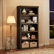 Bookcase, Farmhouse Bookshelf with Open Storage, Wooden Book Case Bookcase Home Decor Furniture for Home Office, Living Room, Bed Room