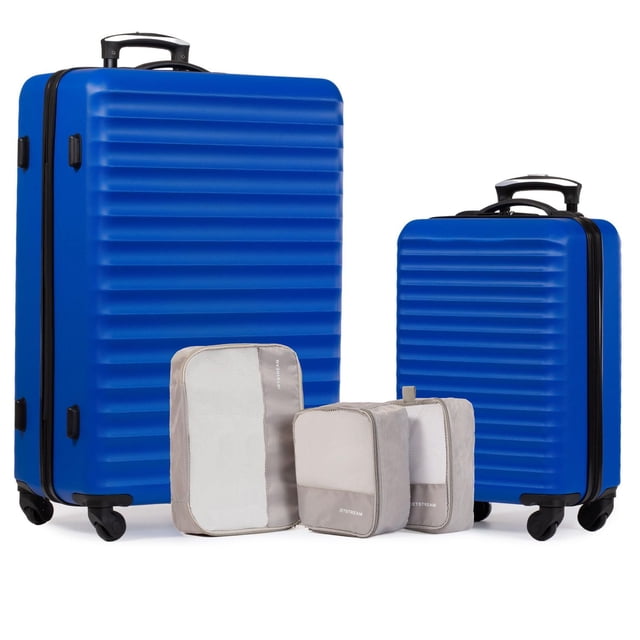 Jetstream® 5-Piece Hardside Luggage Set – 28" Large Checked Suitcase, 20" Carry-On Luggage, and 3 Packing Cubes