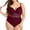 Jujube Red, variant on Aofa Women Plus Size One Piece Swimsuits Tummy Control Bathing Suit Front Crossover Swimwear Strapless Monokinis