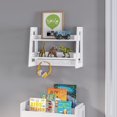 thumbnail image 4 of Kids 2-Tier Ladder Wall Shelf with Hooks - White, 4 of 5