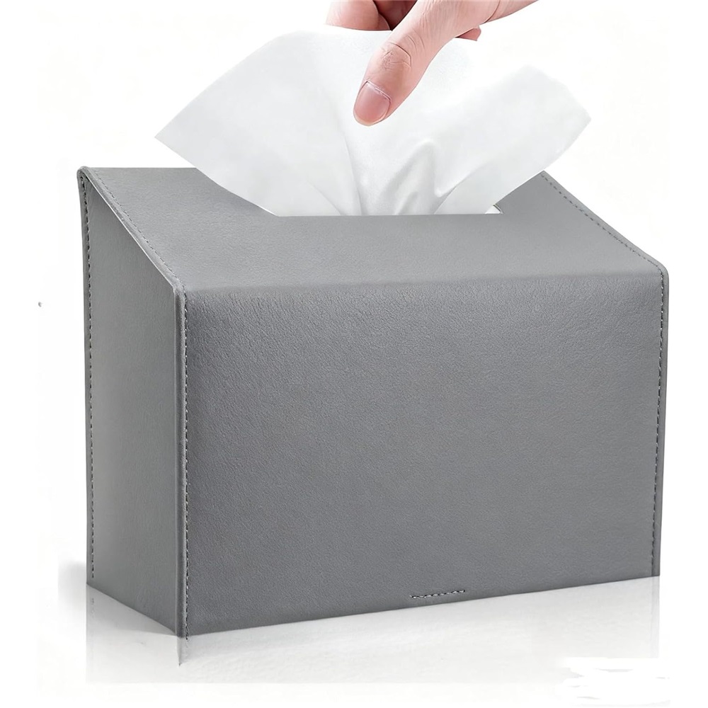 Leather Cover for Disposable Paper Hand Towel Box, Compatible with Paper Hand Towel (Gray, excluding paper)