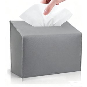 Leather Cover for Disposable Paper Hand Towel Box, Compatible with Paper Hand Towel (Gray, excluding paper)