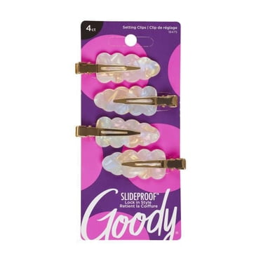 Pinces à cheveux Goody SlideProof avec perles, coiffure sans plis, lot de 4