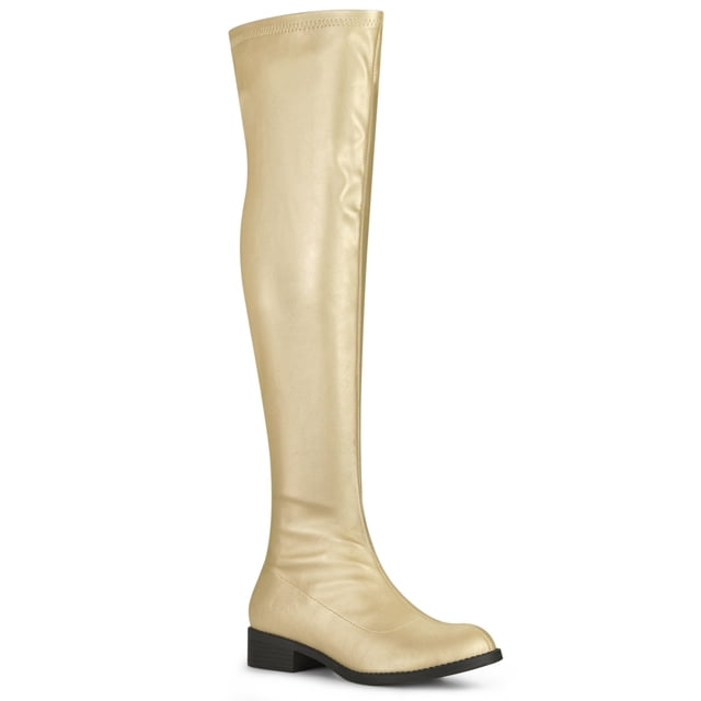 Bottes Hautes à Talons Carrés et Bout Rond pour Femmes de Unique Bargains