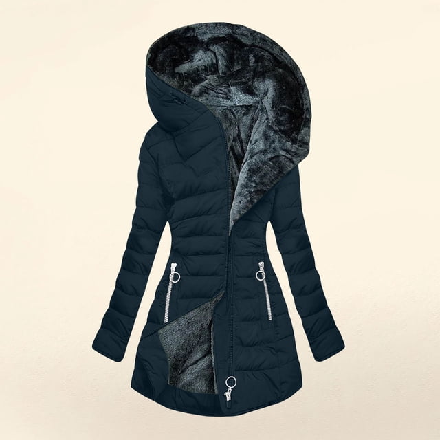 Amzcrzy Vestes pour Femmes Veste à Capuche à Manches Longues Unie Mode Rembourrée Hauts à Manches Longues pour Femmes Vêtements pour Femmes Hauts pour Femmes