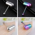 thumbnail image 2 of JUNWELL 1Pc Cool Vibrating Barbell Tongue Rings Bars Piercing Stainless Steel Body Jewelry Silver, 2 of 6