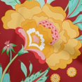 thumbnail image 1 of oneOone Tissu Flex Coton Rouge Botanique Floral Matériel de Couture Imprimé Tissu au Mètre 40 Pouces de Large, 1 of 4